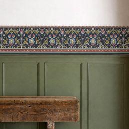 Ornamental Frieze Wallpaper Indigo/Thyme