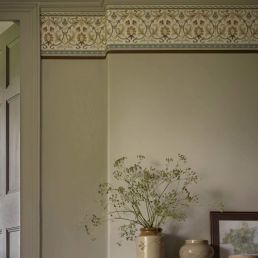 Ornamental Frieze Wallpaper Linen/Woad