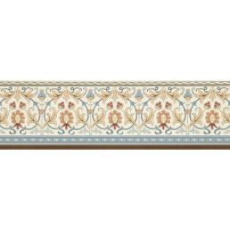 Ornamental Frieze Wallpaper Linen/Woad