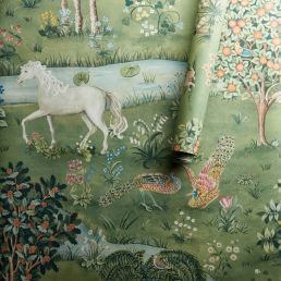 Owl & Willow Wallpaper Bayleaf/Orange