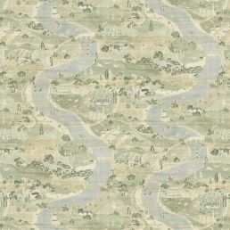 Papyrus River Wallpaper Green Fields