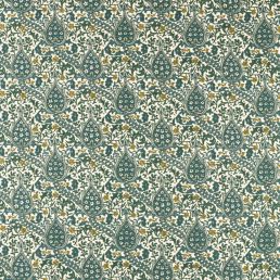 Persian Tulip Embroidery Fabric Evergreen