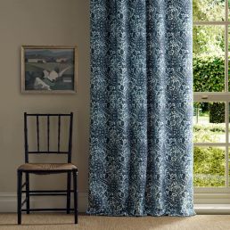 Persian Tulip Embroidery Fabric Indigo