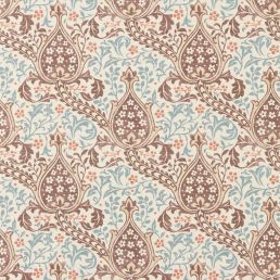 Persian Tulip Wallpaper Umber/Mineral Blue