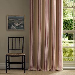Pimlico Stripe Fabric Ochre/Crimson