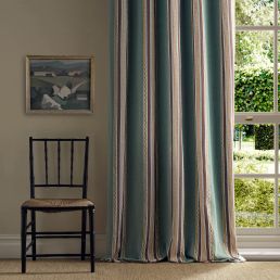 Pimlico Stripe Fabric Teal/Mulberry