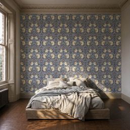 Pimpernel Wallpaper Indigo/Hemp