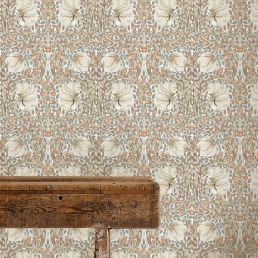 Pimpernel Wallpaper Linen/Coral
