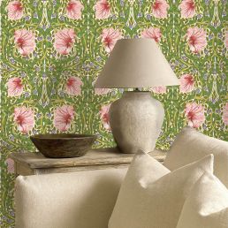 Pimpernel Wallpaper Sap Green/Strawberry