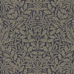 Pure Acorn Wallpaper Charcoal/Gilver