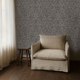 Pure Acorn Wallpaper Charcoal/Gilver