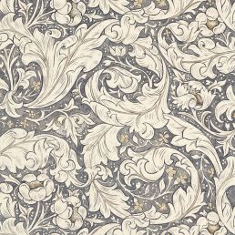 Pure Bachelors Button Print Fabric Black Ink