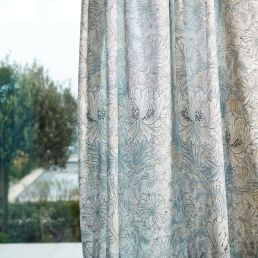 Pure Honeysuckle & Tulip Sheer Wide Width Fabric Soft Blue/Linen