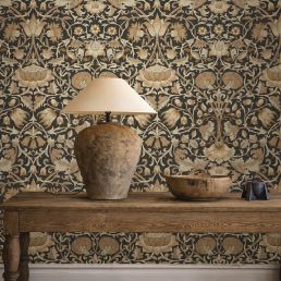 Pure Lodden Wallpaper Charcoal/Gold