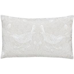 Pure Strawberry Thief Cushion, Pebble Pebble