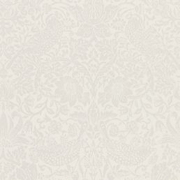 Pure Strawberry Thief Wallpaper Oyster/Chalk