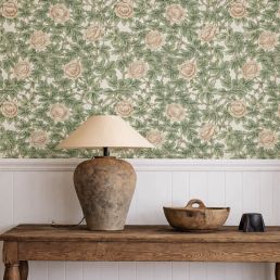 Rambling Rose Wallpaper Leafy Arbour/Pearwood