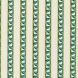 Red Car Stripe Fabric Forest/Linen