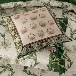 Scrolling Carnation Bedding Set, Olive and Ivory Olive and Ivory