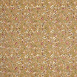 Scrolling Tulip Fabric Gold