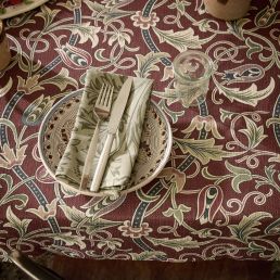 Scrolling Tulip Fabric Plum