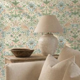 Simply Strawberry Thief Wallpaper Cochineal Pink