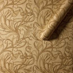 Snake & Tulip Wallpaper Antique Gold