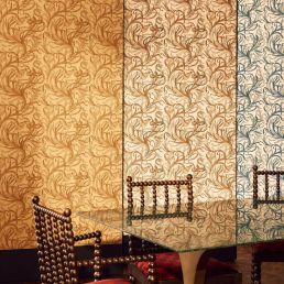 Snake & Tulip Wallpaper Antique Gold