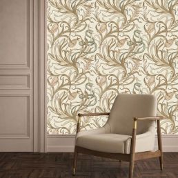 Snake & Tulip Wallpaper Blush/Eucalyptus