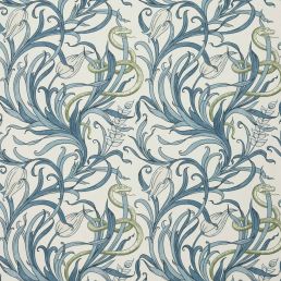 Snake & Tulip Wallpaper Toile Blue