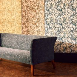 Snake & Tulip Wallpaper Toile Blue