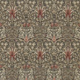 Snakeshead Wallpaper Charcoal/Spice