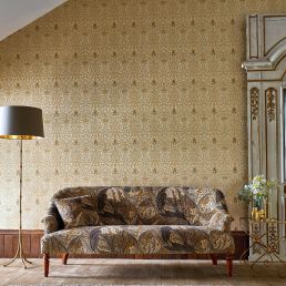 Snakeshead Wallpaper Charcoal/Spice