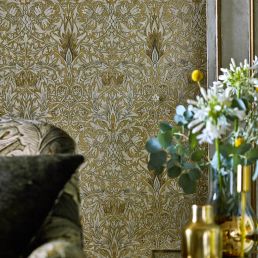 Snakeshead Wallpaper Gold/Linen