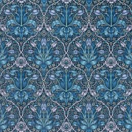 Spring Thicket Velvet Fabric Midnight/Lilac