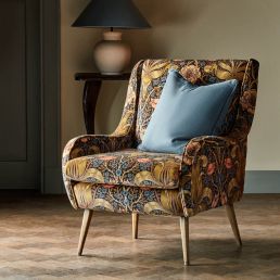 Spring Thicket Fabric Paradise Blue/Peach