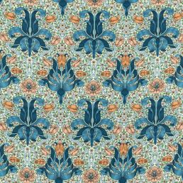 Spring Thicket Fabric Paradise Blue/Peach
