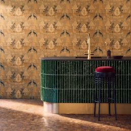 Squire's Topiary Wallpaper Mirror Gold