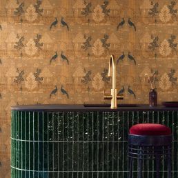 Squire's Topiary Wallpaper Mirror Gold