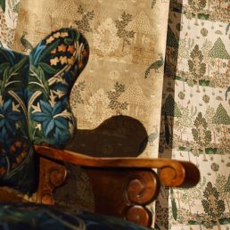 Squire's Topiary Wallpaper Mirror Gold
