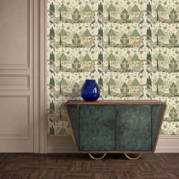 Squire's Topiary Wallpaper Peacock