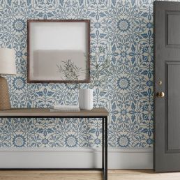 St James Ceiling Wallpaper China Blue