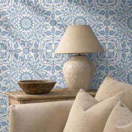 St James Ceiling Wallpaper China Blue