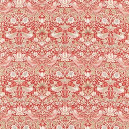Simply Strawberry Thief Fabric Indian Red