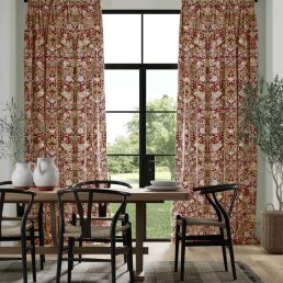Simply Strawberry Thief Fabric Indian Red