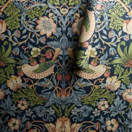 Strawberry Thief Wallpaper Indigo/Mineral