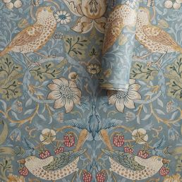Strawberry Thief Wallpaper Slate/Vellum
