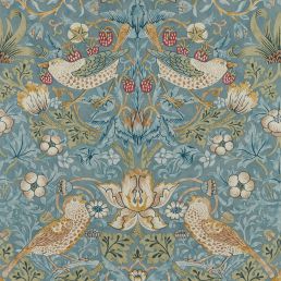 Strawberry Thief Wallpaper Slate/Vellum