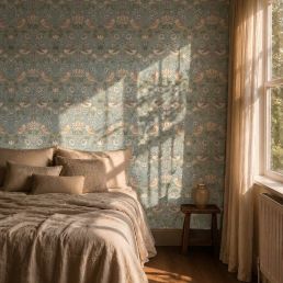 Strawberry Thief Wallpaper Slate/Vellum