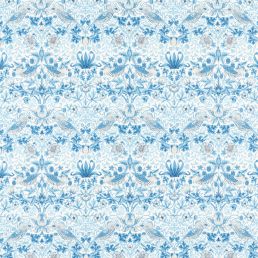Simply Strawberry Thief Fabric Woad